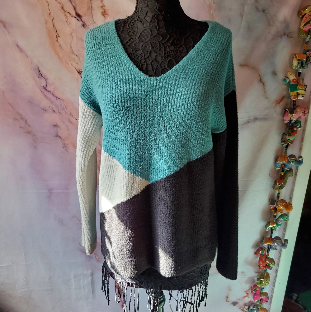 Apt 9 Cozy Colorblock V-neck Sweater